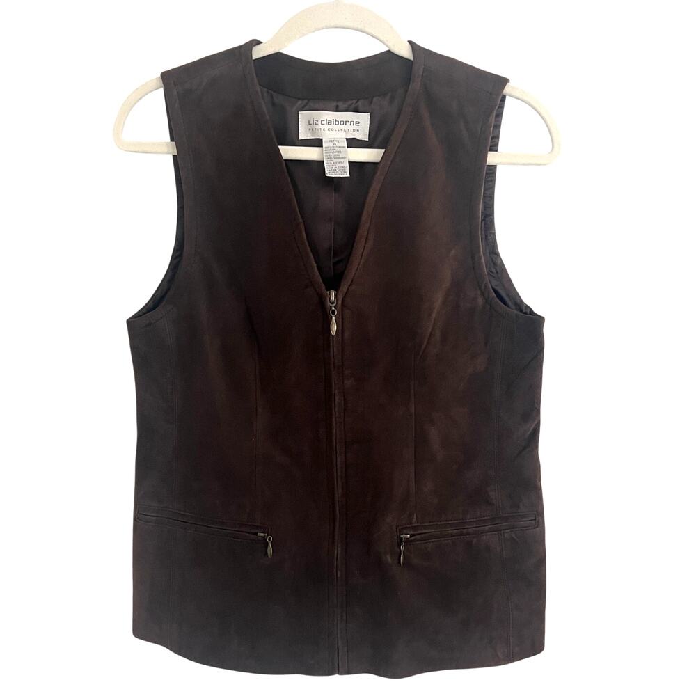 Vintage Brown Suede Vest Western Boho Cowgirl Size 4P